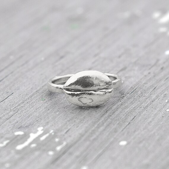 ハンドメイドコーヒー豆銅リング - 本物のコーヒー豆リング - 電気鋳造