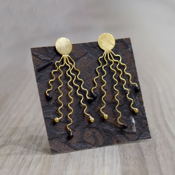 Handmade Designed Waving Snake Earrings \ Boho Earrings \ Animal Earrings \ Dangle Earrings \ Gypsy Earrings \ Wedding Earrings \ Gift Items