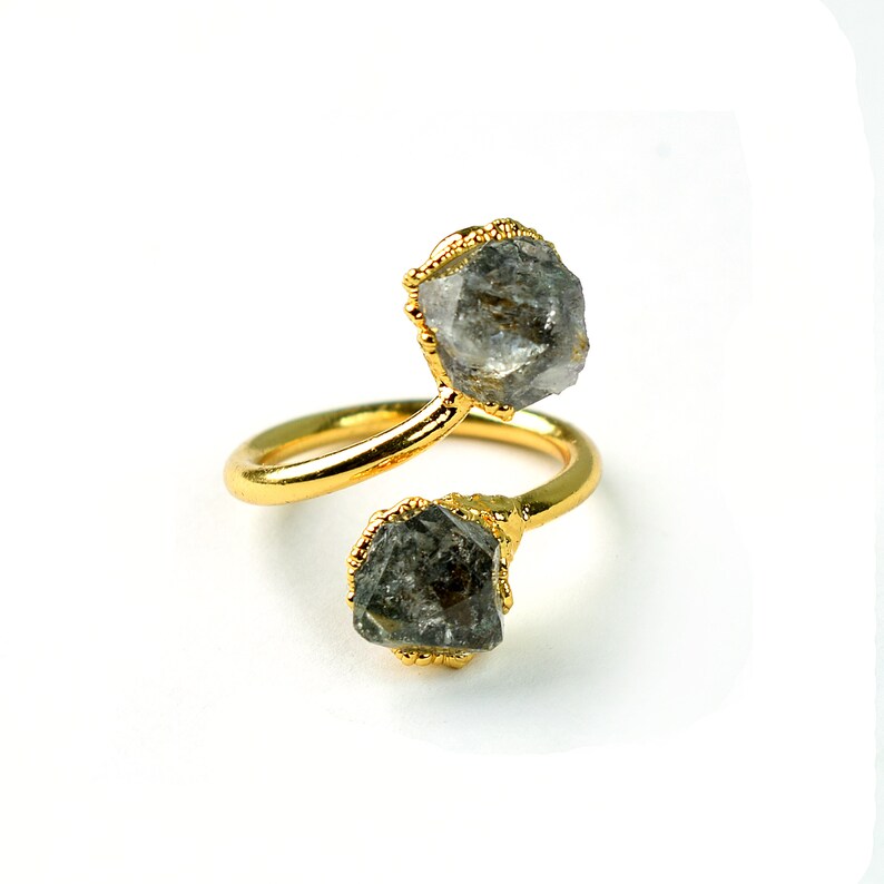 Gift For Women Ring Size 7 Rings Herkimer Diamond Ring Gift For Her Electroplated Ring GFS2771 Ring For Women Copper Ring
