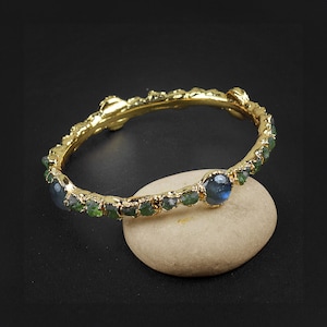 Natural Labradorite Bangle \ Peridot Bangle \ Handmade Bangle \ Birthstone Bangle \ Bangle Bracelet \ Bangle For Women \ Anniversary Gifts