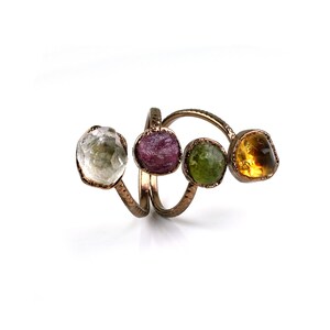 Natural Multi Gemstone Stackable Ring Jewelry \ Crystal Ring \ Ruby ...