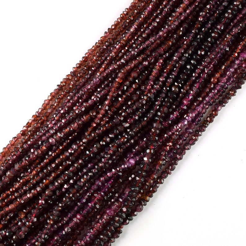 Loose Bead 13 Inch Strand Stone Bead AAA+ Quality Natural Bead Garnet Beads Strand Rondelle Bead 2-4 mm Bead Gemstone Bead