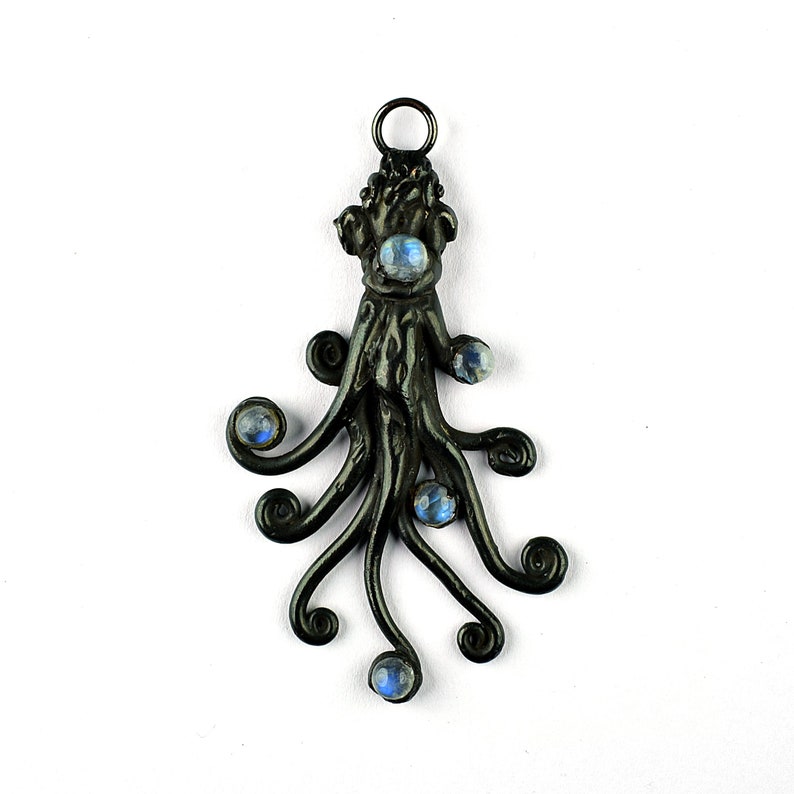 Gift For Her Pendant For Women GFS3098 Black Polish Pendant For Her Labradorite Pendant Octopus Shape Pendant Gift For Women