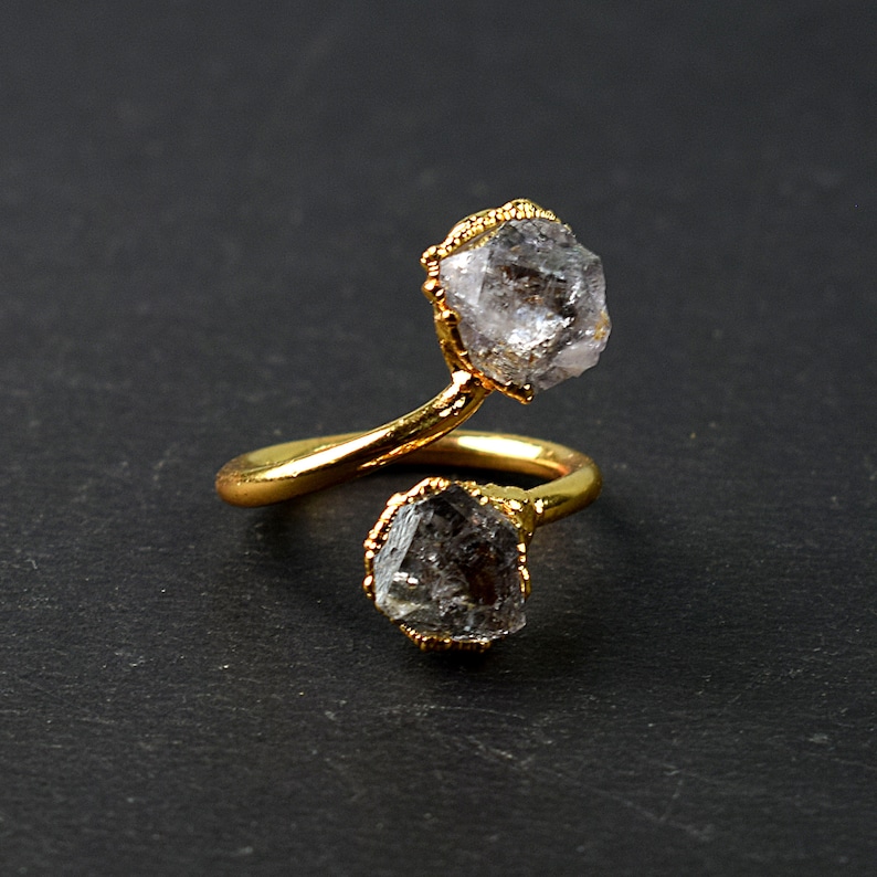 Gift For Women Ring Size 7 Rings Herkimer Diamond Ring Gift For Her Electroplated Ring GFS2771 Ring For Women Copper Ring