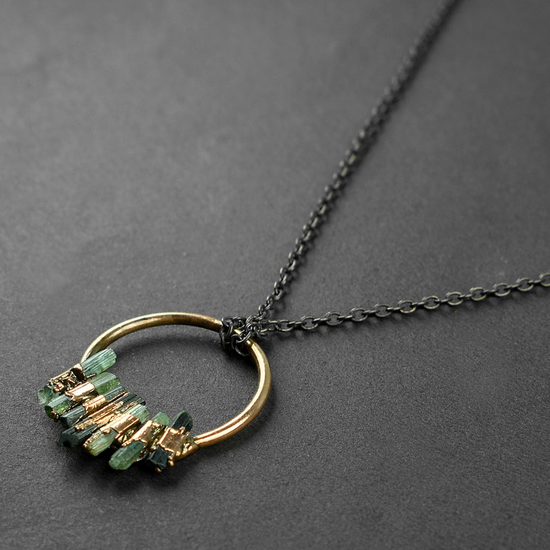 Rough Stone Necklace Gift For Her Necklace For Women Pencil Stone Necklace Necklace For Her Tourmaline Necklace GFS3334
