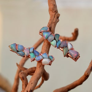 1 Pc Natural Raw Fire Opal Gemstone Hair Clip \ Handmade Hair Clip \ Hair accessories \ Round Hair Clip \ Hair Jewelry \ Women Gift Bridal