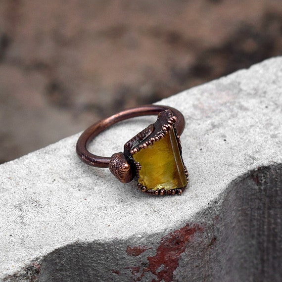 Citrine Ring Raw Stone Ring Wedding Ring Gemstone Ring Unique