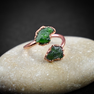 Natural Rough Emerald Ring Raw Emerald birthstone ring Gemstone jewelry Raw emerald jewelry Raw Emerald Ring May Birthstone Ring image 5