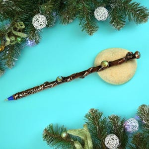 Caneta esferográfica de labradorita de fogo natural | Caneta de latão | Caneta de luxo | Caneta antiga | Canetas esferográficas | Canetas caras | Canetas de pedras preciosas | Canetas de escritório novas