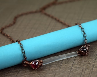 Crystal Pendant | Garnet Stone Pendant | Gemstone Pendant | Statement Pendant | Hanging Pendant | Pendant For Women | Women Fashion Necklace