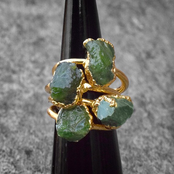 Rough Emerald Ring Raw Emerald Birthstone Ring Raw Stone - Etsy