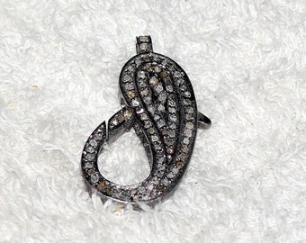 Serrure à homard en diamants pavé, fermoir en diamants pavé