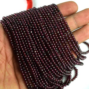 Garnet Bead | AAA+ Quality | 3-4 mm Bead | 13 Inch Bead | Natural Bead | Gemstone Bead, Gemstone Strand, Bead For Jewelry, Loose bead Strand