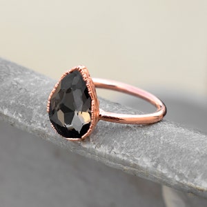 Gray Hydro Color Gemstone Ring \ Cut Stone Ring \ Electroplated Ring \ Gits For Her \ Statement Ring \ Rings For Women \ Minimalist Ring