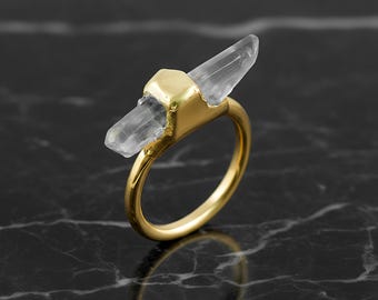 Kristall Quarz Ring, Edelstein-Hochzeitsschmuck