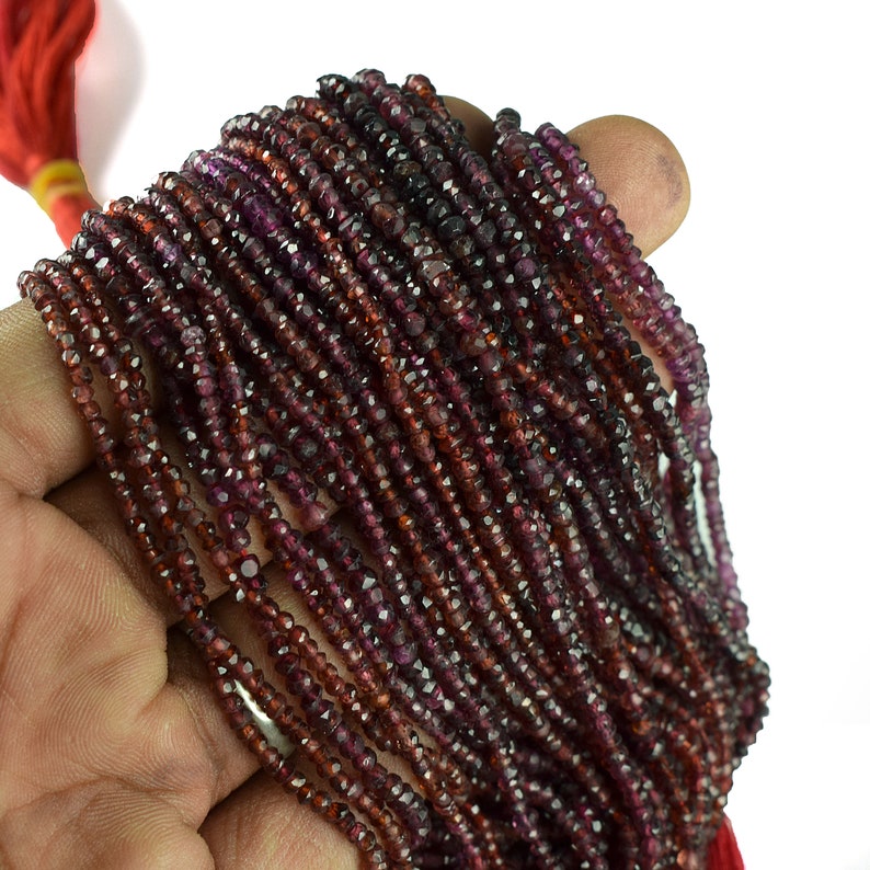Loose Bead 13 Inch Strand Stone Bead AAA+ Quality Natural Bead Garnet Beads Strand Rondelle Bead 2-4 mm Bead Gemstone Bead