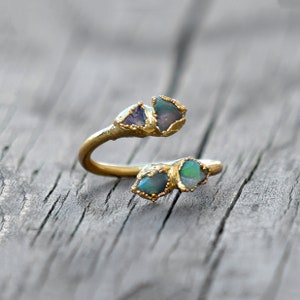 Raw opal ring | Rough opal ring | Rough opal jewelry | Australian fire opal jewelry | Fire opal ring | Rough Australian opal ring | Gift