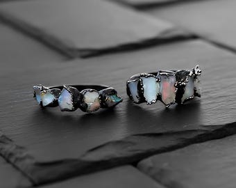 Natuurlijke ruwe opaalring \ ruwe opaalring \ handgemaakte sieraden \ Australische opaalsieraden \ opaal sieradencadeau \ minimalistische ring \ trouwring