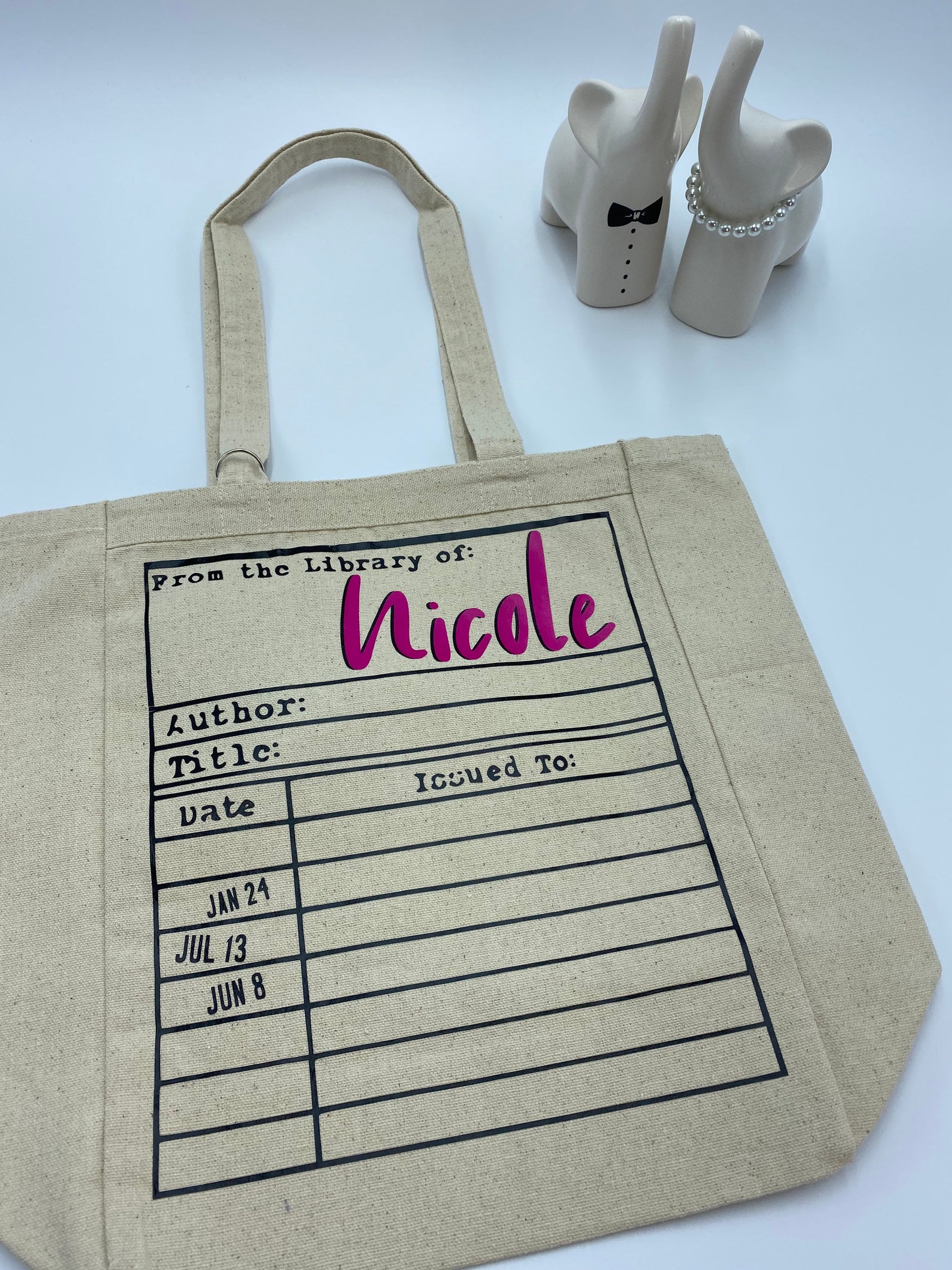 Book Lover personalized tote bag/gift for reader/library tote Etsy