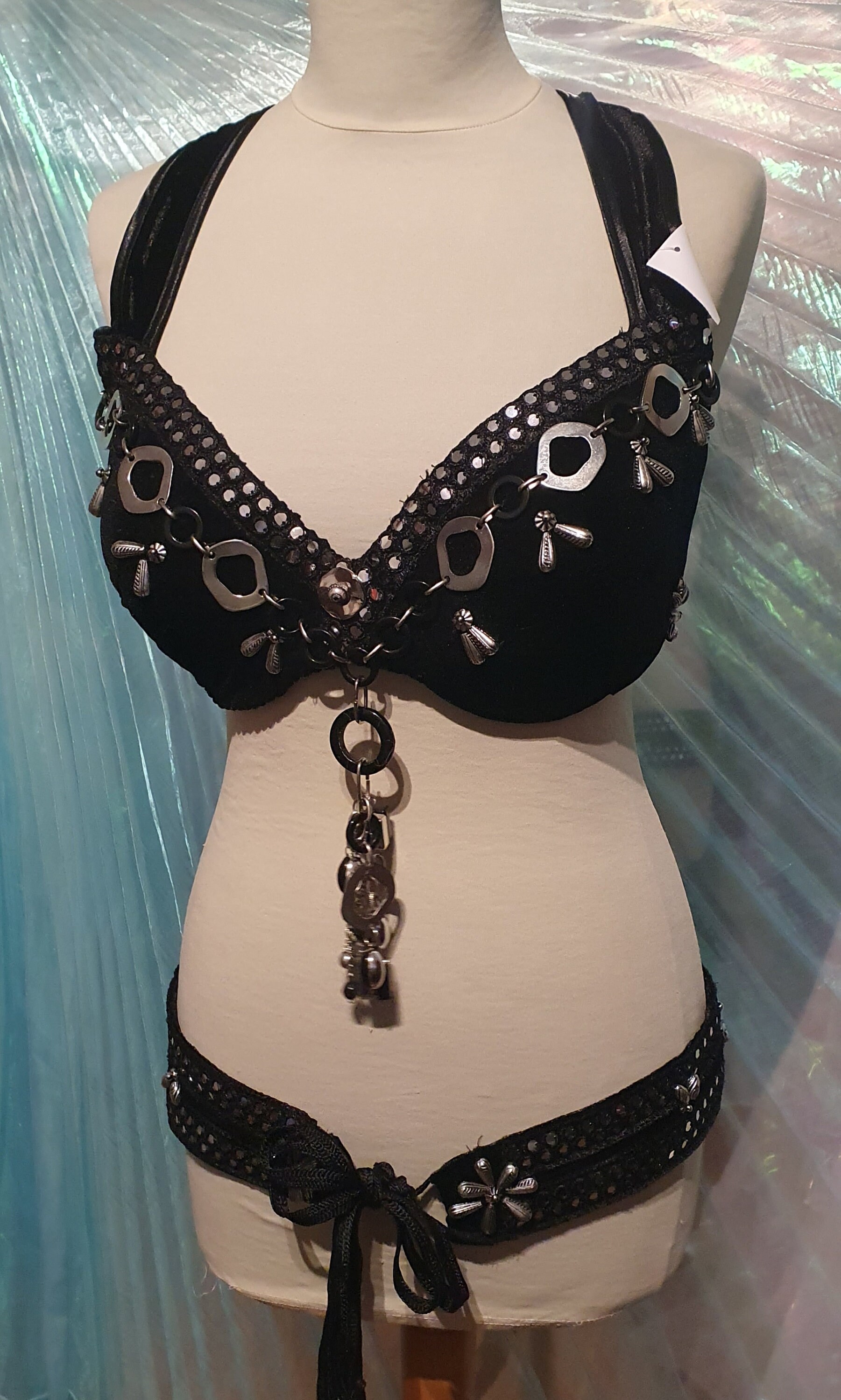 GOTHIC TRIBAL STEAMPUNK+ BELLYDANCE BRA WITH DRAPES 2012