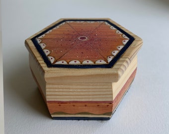 Jewelry box, red earth tone