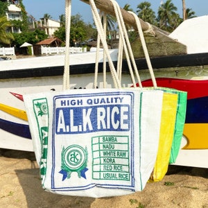 Rice sack beach / tote bags - 9 designs