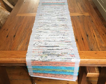 Table Runner - woven newspaper and cotton