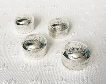 Pill box - embossed silver plate