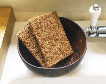 Coconut fibre scourers - pair