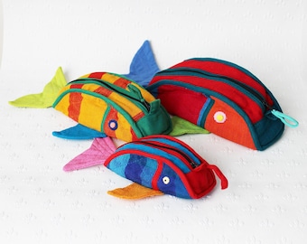 Fish purse; Barefoot handloom - 3 sizes
