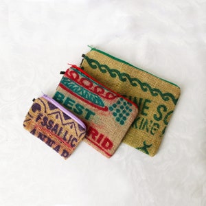 Hessian / jute / burlap purses, pencil cases & pouches