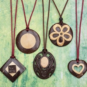 Coconut shell pendants - 9 designs