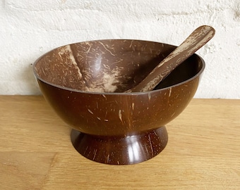 Coconut shell serving bowl & spoon