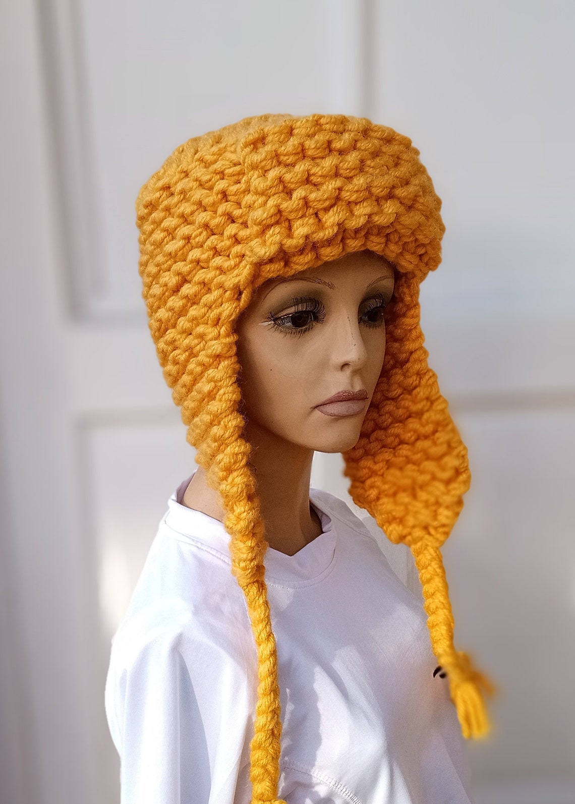 Easy Beginner Trapper Hat Knitting Pattern Ushanka Hat Etsy