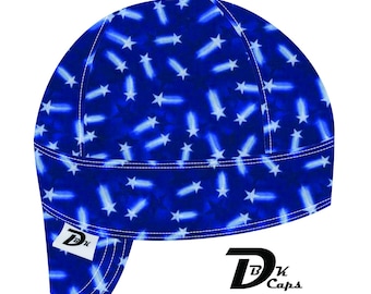 Blue Patriotic Shooting Star Welding Cap