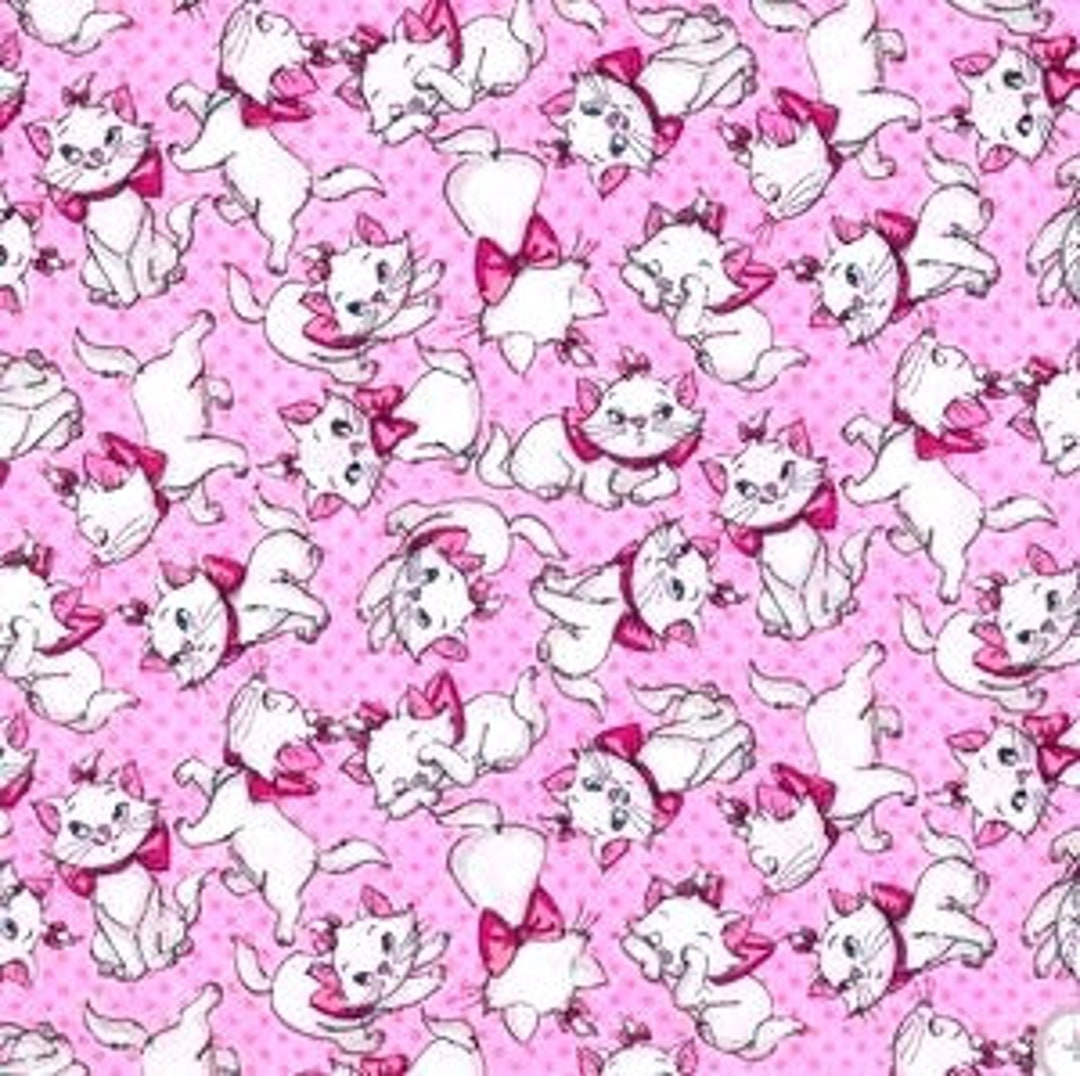Pink Marie Kitten Fabric - Etsy