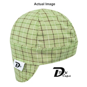 Green Plaid Square Welding Cap