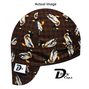 Brown Plaid Duck Welding Cap
