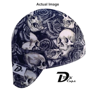 Black Skull Rose Welding Cap