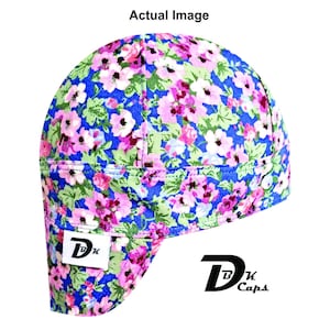 Blue Small Floral Welding Cap
