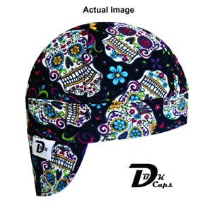 Black Sugar Skull Welding Cap
