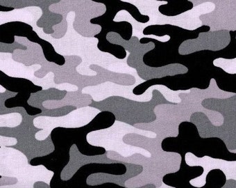 Gray Camo (Snow) Fabric