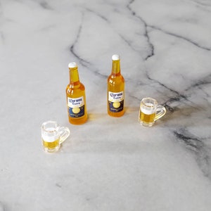 4pc Dollhouse Miniature Beer & Mug Cups Set 1:6 scale
