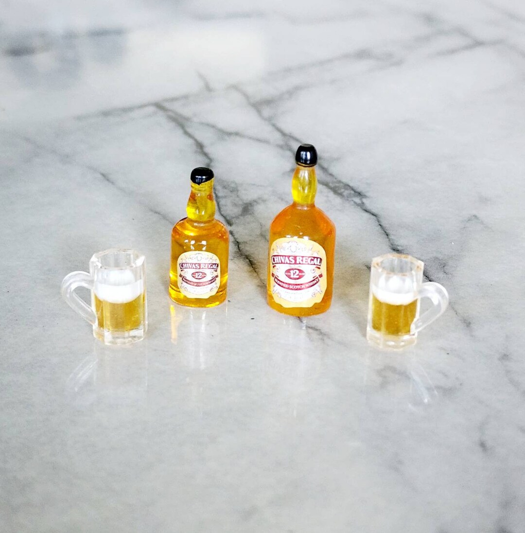 Dolls House Miniature Pub Kitchen Dining Room Accessory 4 Bistro Tumbler Glasses