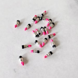 6pc Miniature Pink Lipstick Dollhouse Accessories