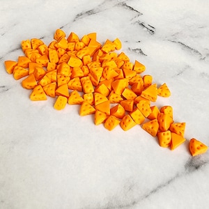8pc Miniature Dollhouse Food Cheddar Cheese Slices 1:12 Scale