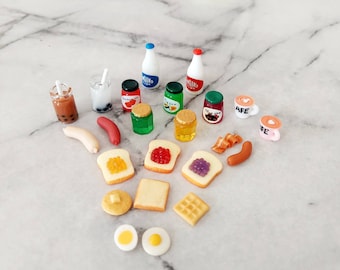 8pc Breakfast Food and Drink Miniature Lot