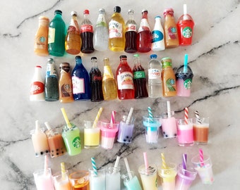 8pc Variety Mix Miniature Dollhouse Drinks