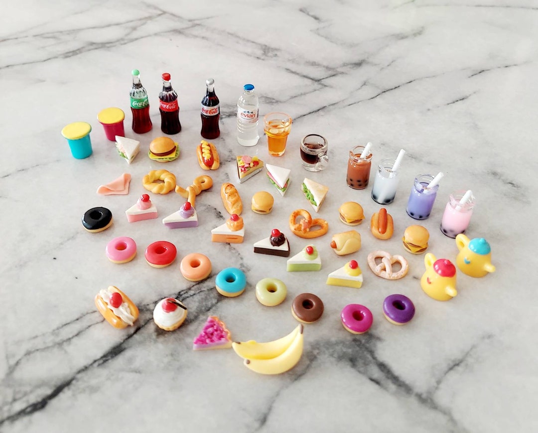 10pc Miniature Food and Drinks - Etsy