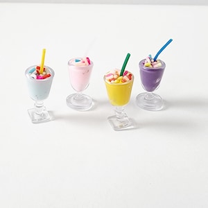 Miniature Dollhouse Milkshake Drinks with Sprinkles